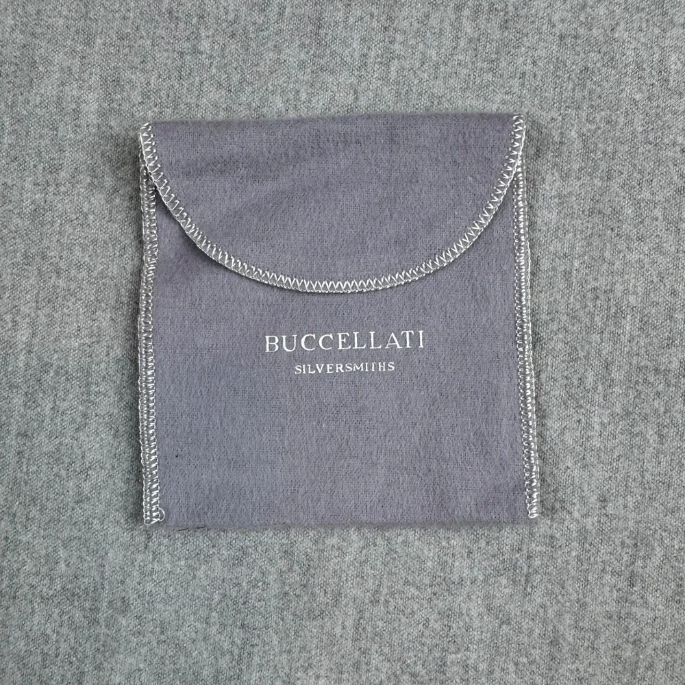 Buccellati Silversmiths Jewelry Storage Pouch Gray Soft Travel Case Holder